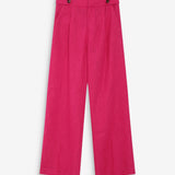 Pantalon de tailleur large à plis - Fushia - GRACE & MILA