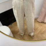 Pantalon de tailleur à plis Vanelis - Sable - GRACE & MILA