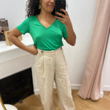 Pantalon de tailleur à plis Vanelis - Sable - GRACE & MILA