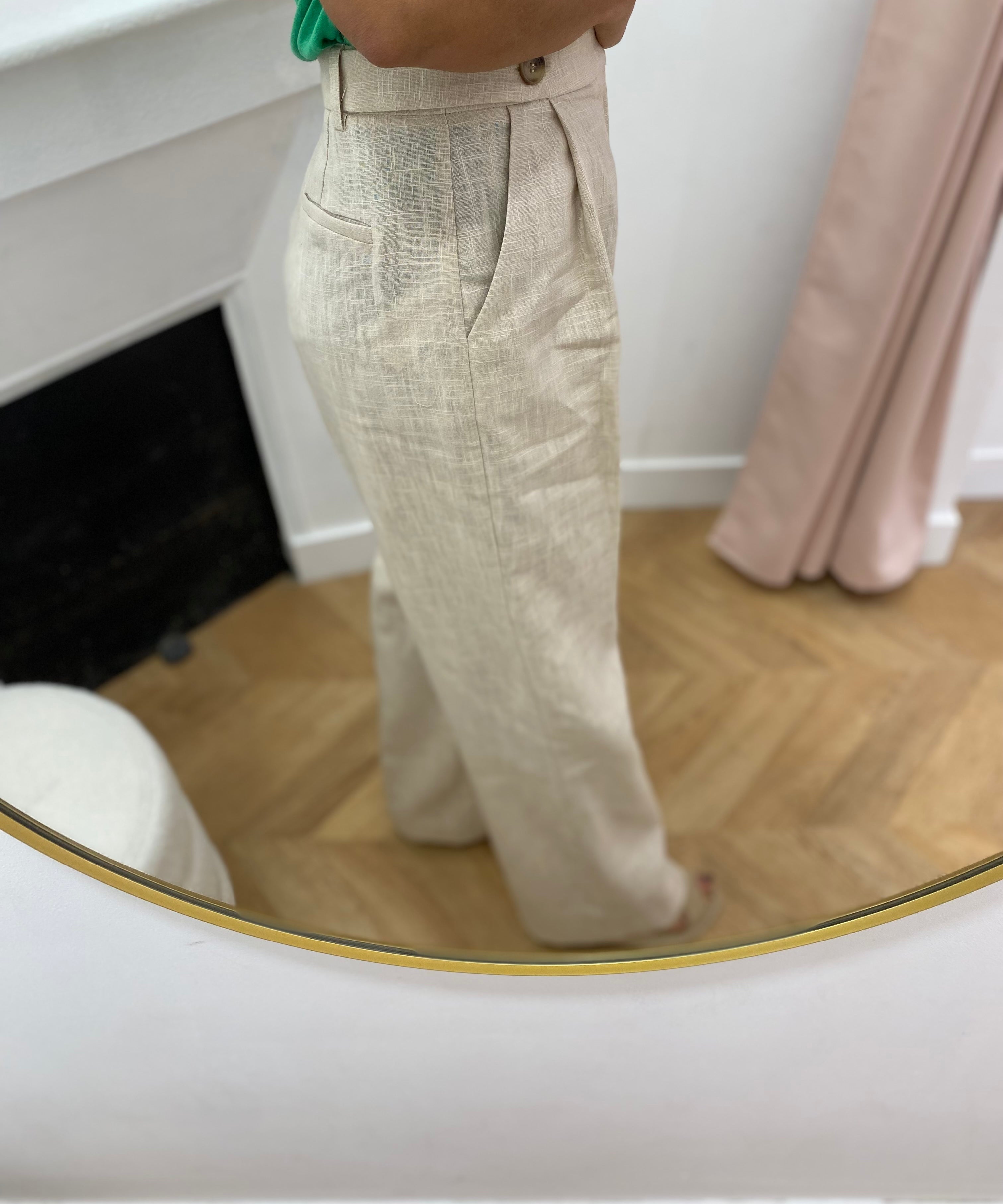 Pantalon de tailleur à plis Vanelis - Sable - GRACE & MILA