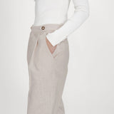 Pantalon de tailleur à plis Vanelis - Sable - GRACE & MILA
