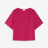 Top large manches courtes col V Violon - Pivoine ou Sable - GRACE & MILA