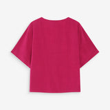 Top large manches courtes col V Violon - Pivoine ou Sable - GRACE & MILA