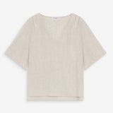 Top large manches courtes col V Violon - Pivoine ou Sable - GRACE & MILA