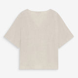 Top large manches courtes col V Violon - Pivoine ou Sable - GRACE & MILA