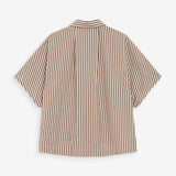Chemise rayée oversize à manches courtes Vercia - Mocha - GRACE & MILA