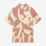 Chemise à manches courtes imprimé graphique Veil - Mocha - GRACE & MILA