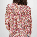 Blouse ample manches bouffantes à imprimé floral Vezia - Pêche - GRACE & MILA