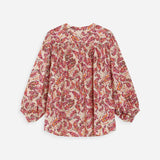 Blouse ample manches bouffantes à imprimé floral Vezia - Pêche - GRACE & MILA
