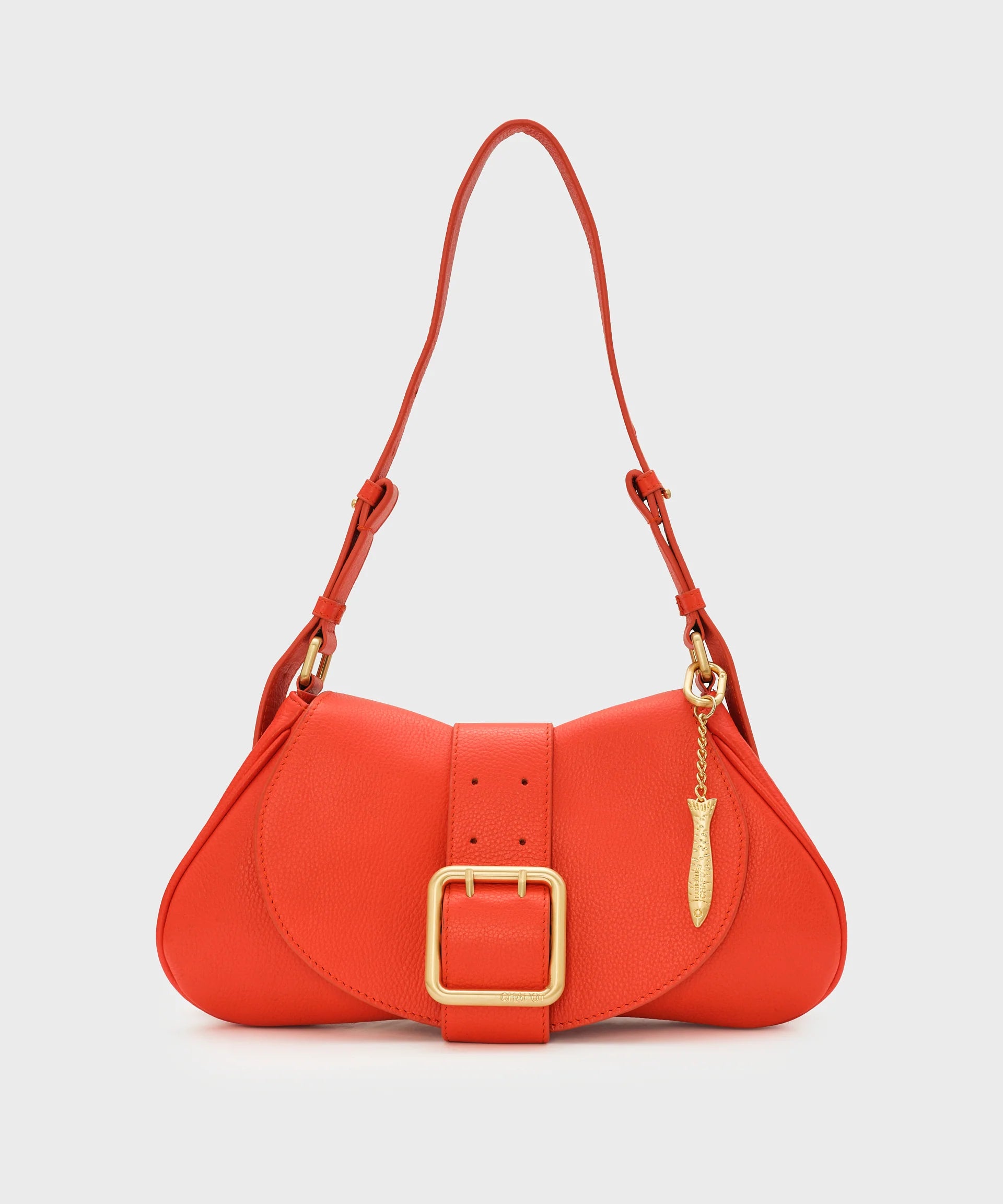 Sac à bandoulière en cuir Chapot - Tangerine - FABIENNE CHAPOT