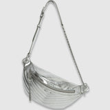 Sac banane en cuir matelassé B395049 - Argenté - IKKS BAGS