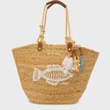 Sac cabas en raphia naturel Nico At Sea - Sable - FABIENNE CHAPOT