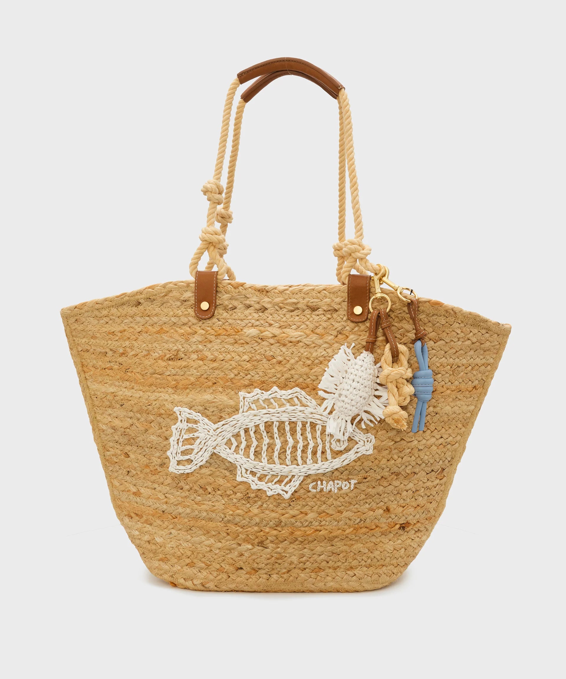Sac cabas en raphia naturel Nico At Sea - Sable - FABIENNE CHAPOT