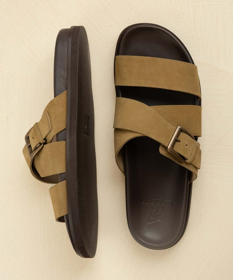 Sandales à doubles brides croisées et boucle Paraty - Sibérie - BOBBIES HOMME