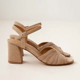 Sandales à talon carré en cuir suédé Eileen - Savane - BOBBIES FEMME