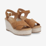 Sandales compensées à brides cheville Mina - Marron - SCHMOOVE WOMEN