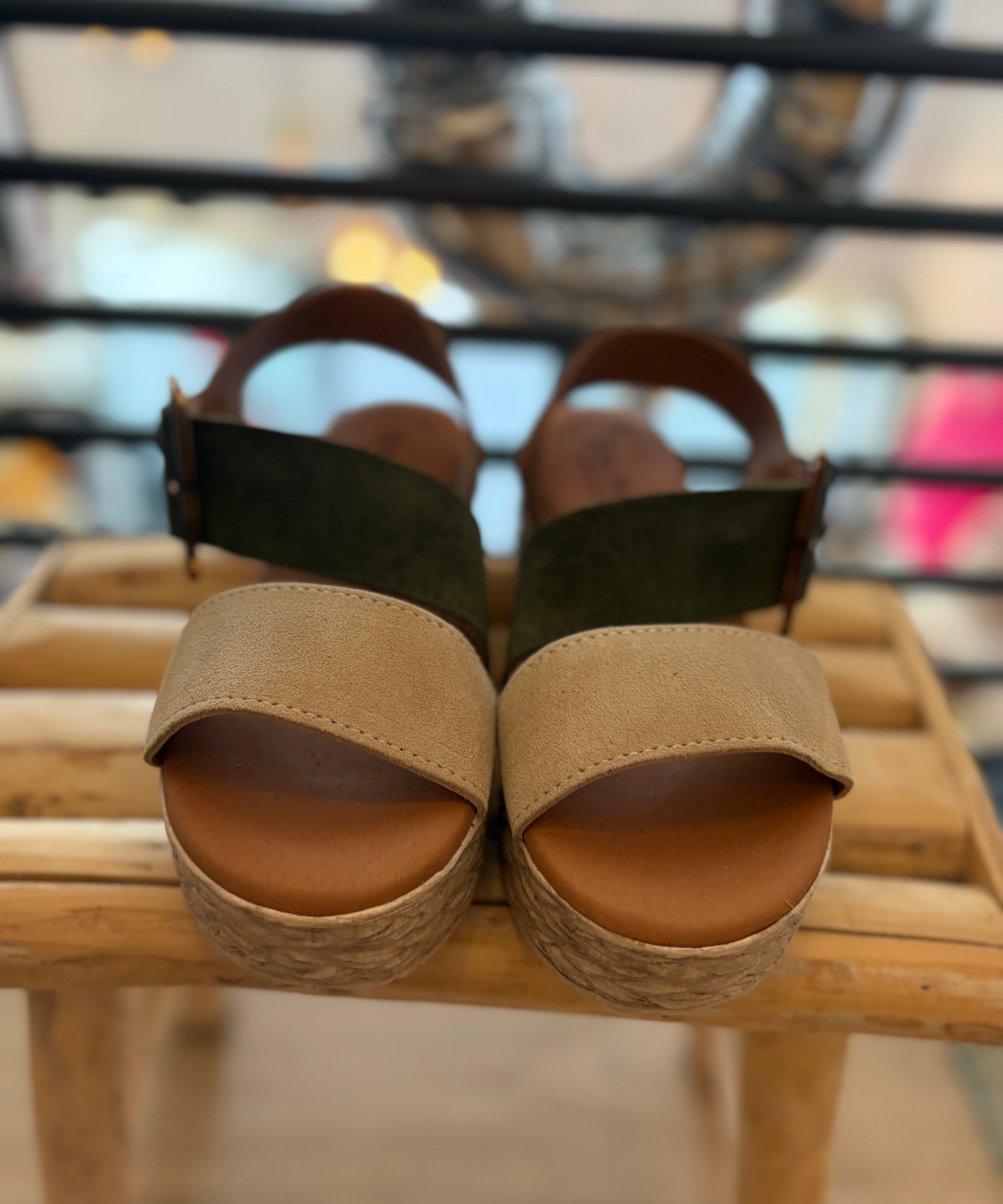 Sandales compensées en cuir légères 718 - Multicolore - EVA FRUTOS