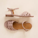 Sandales plates élégantes à brides croisées Ellis - Nude rosé - BOBBIES FEMME