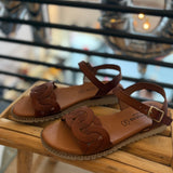 Sandales plates en cuir à brides cheville Mia 2284 - Cuero marron - EVA FRUTOS