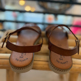 Sandales plates en cuir à brides cheville Mia 2284 - Cuero marron - EVA FRUTOS