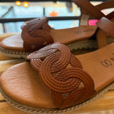 Sandales plates en cuir à brides cheville Mia 2284 - Cuero marron - EVA FRUTOS