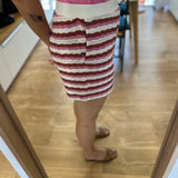Short rayé en maille effet crochet Oppy - Argile - SUN VALLEY FEMME
