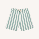 Short de bain rayé Mimizan - Ecru & Vert - FAGUO HOMME