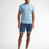 Short en jean coupe droite stretch Bassano - Dark faded - PETROL INDUSTRIES HOMME