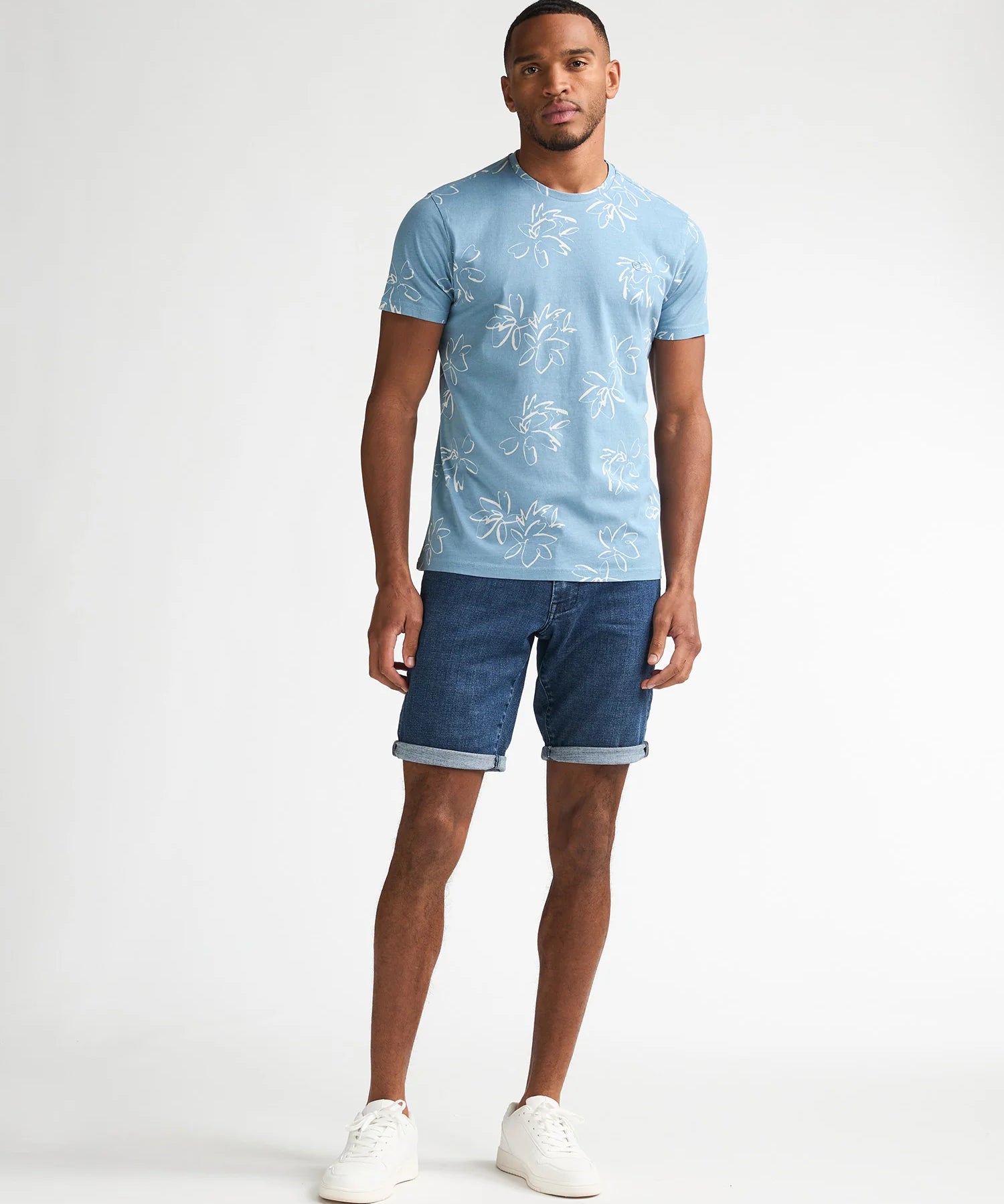 Short en jean coupe droite stretch Bassano - Dark faded - PETROL INDUSTRIES HOMME