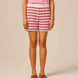 Short rayé en maille effet crochet Oppy - Argile - SUN VALLEY FEMME