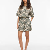 Short taille haute évasé à motif brodés all-over Viflura - Birch - VILA