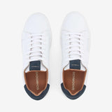 Sneakers en cuir pour homme Sparkle - Blanc & Marine - SCHMOOVE MEN