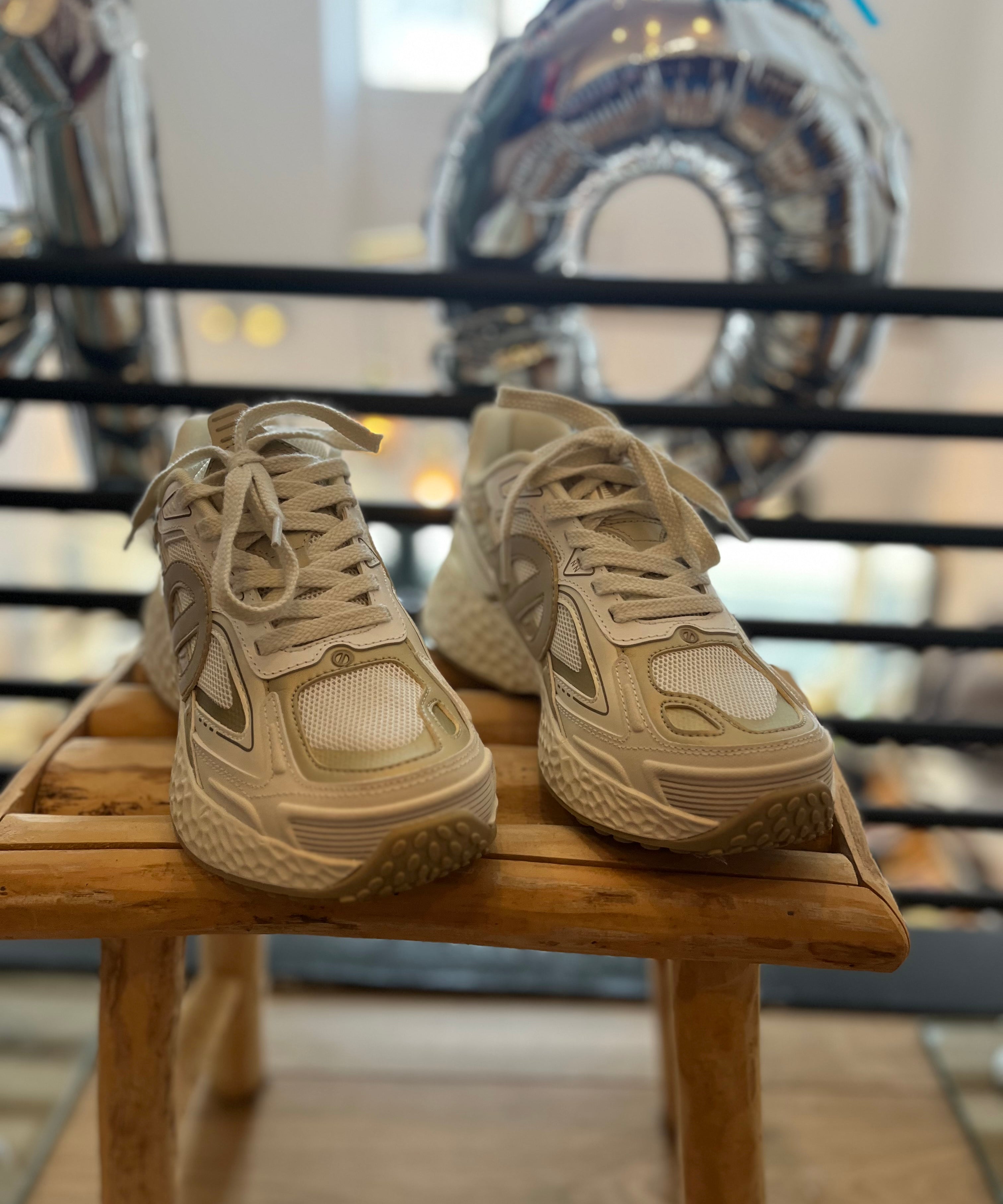 Sneakers plateforme pour femme Carter 2.0 Tech - Blanc doré - NO NAME