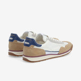 Sneakers rétro en cuir velours Camden - Blanc camel marine - SCHMOOVE MEN