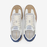 Sneakers rétro en cuir velours Camden - Blanc camel marine - SCHMOOVE MEN