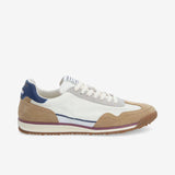 Sneakers rétro en cuir velours Camden - Blanc camel marine - SCHMOOVE MEN