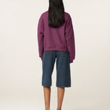 Vue de dos du sweat-shirt ample bordeaux FABIENNE CHAPOT
