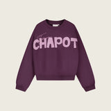 Sweat Amy Chapot en coton bio bordeaux présenté à plat sur fond neutre