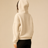 Vue de dos du sweat à capuche moucheté beige clair SUN VALLEY FEMME Deltry
