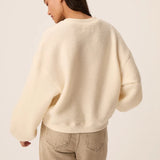 Vue de dos du sweat-shirt douillet crème Jonas DES PETITS HAUTS