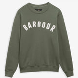 Photo à plat du sweat Prep vert thym BARBOUR HOMME avec col ras du cou