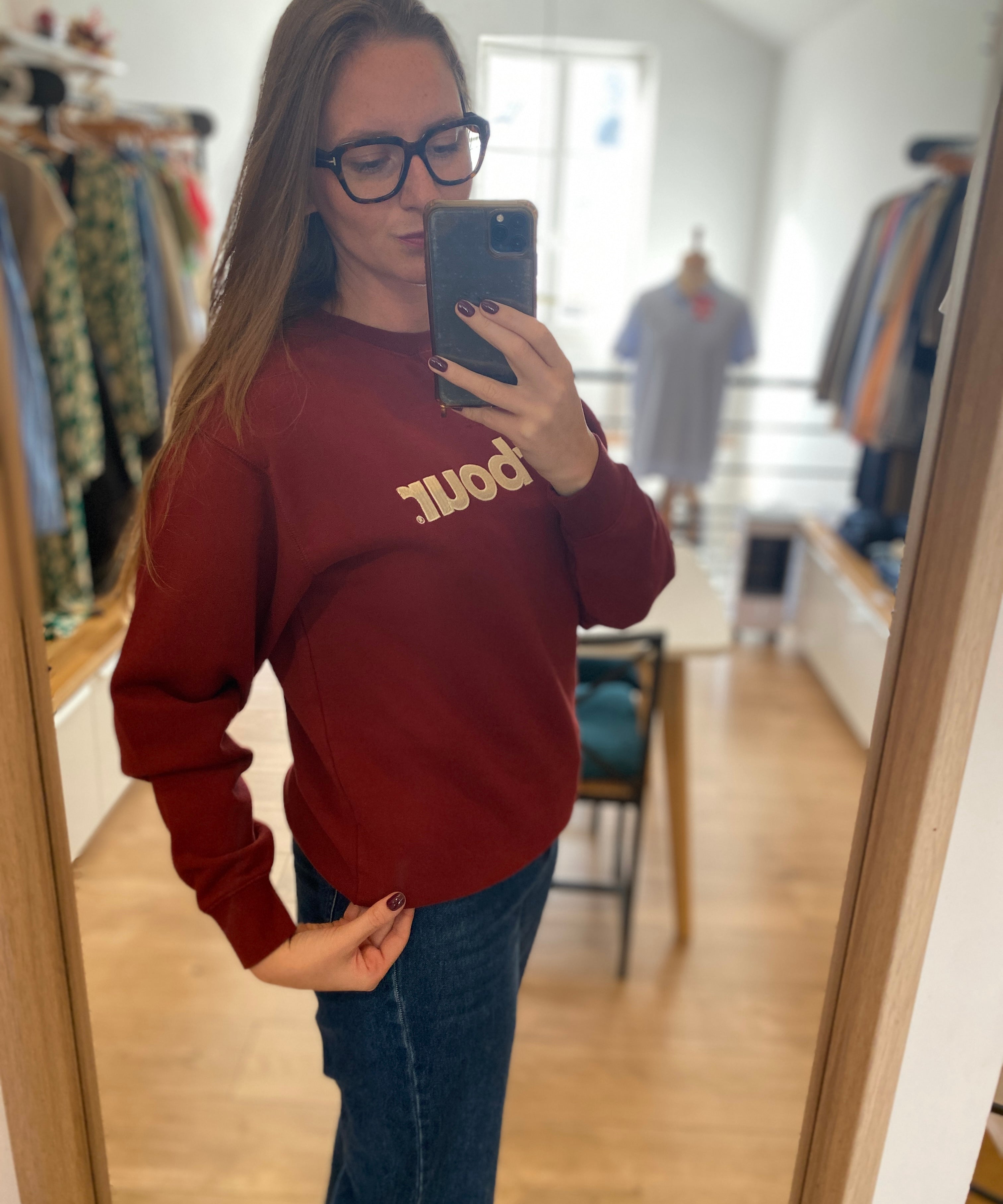 Sweat Harland - Rouge canneberge - BARBOUR FEMME