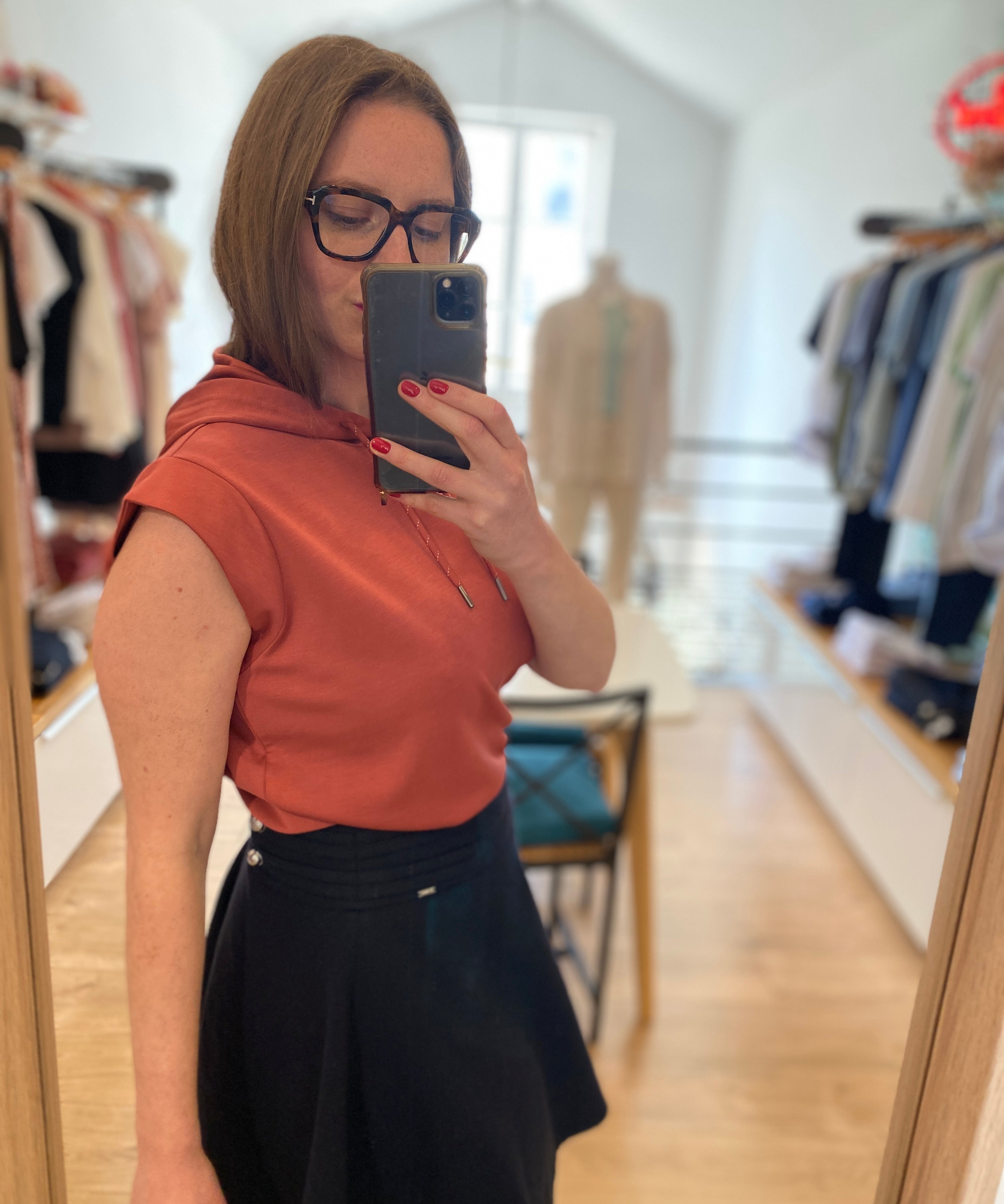 Sweat à capuche sans manches Drilis - Argile rouge - SUN VALLEY FEMME