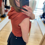 Sweat à capuche sans manches Drilis - Argile rouge - SUN VALLEY FEMME