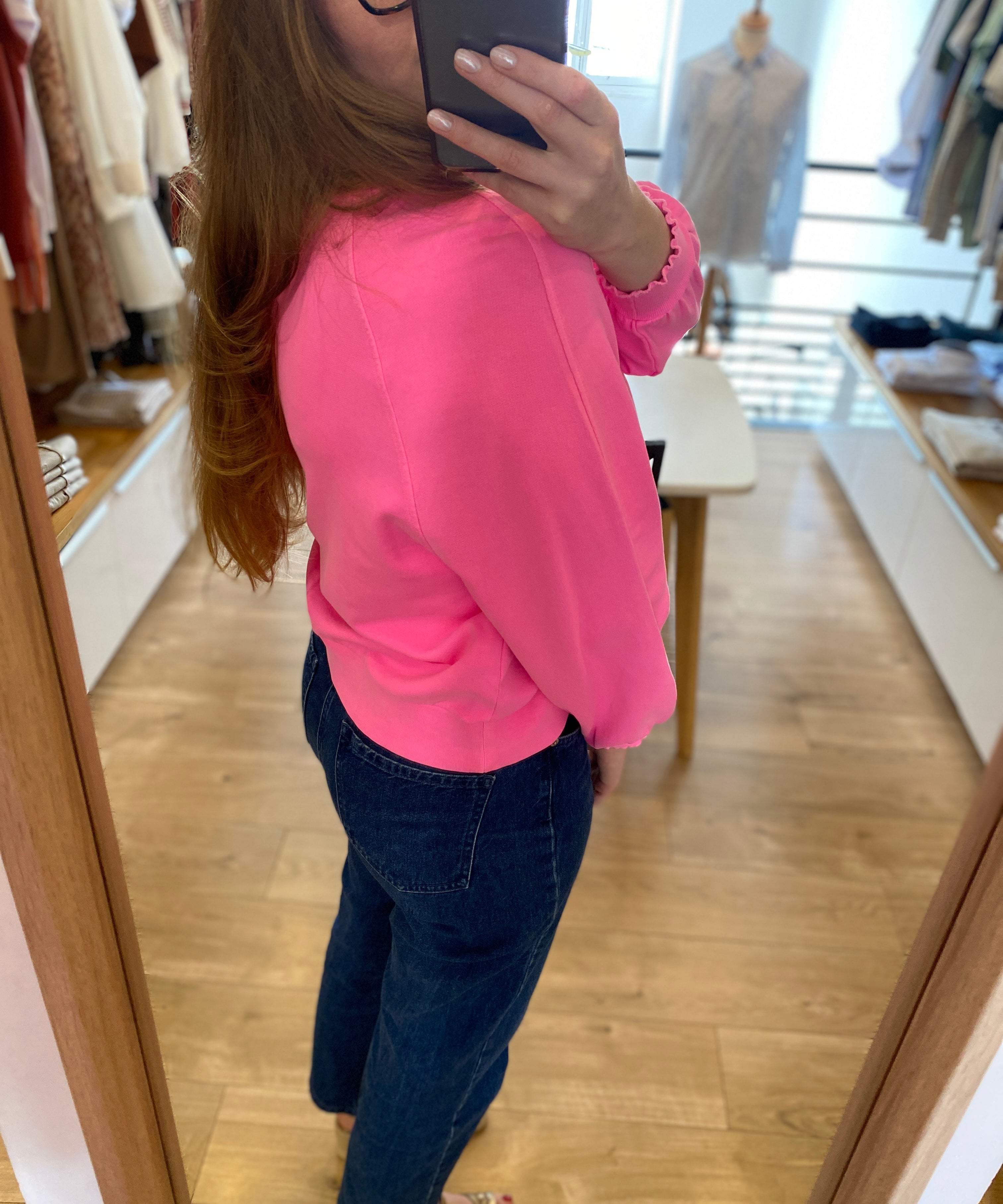Sweat oversize col froncé Yaelle - Gum - DES PETITS HAUTS