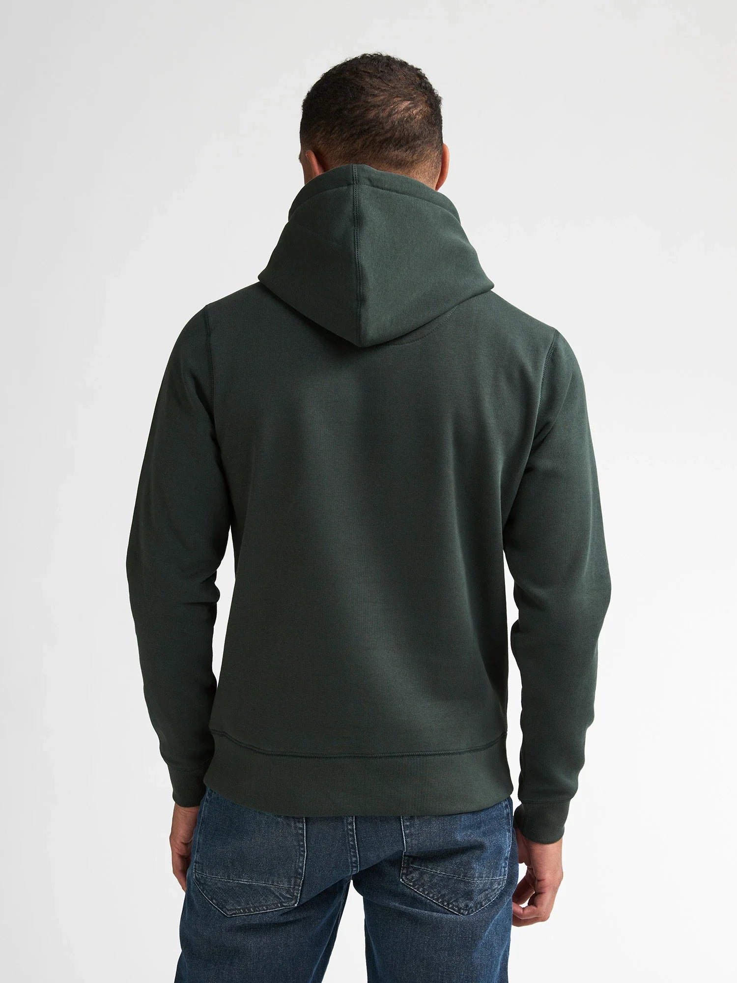 Vue de dos du sweat à capuche vert foncé PETROL INDUSTRIES pour homme