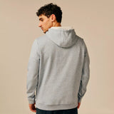 Sweat à capuche uni en molleton doux Licola - Bleu gris - SUN VALLEY HOMME
