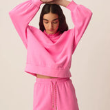 Sweat oversize col froncé Yaelle - Gum - DES PETITS HAUTS