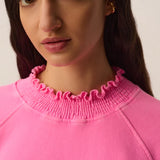 Sweat oversize col froncé Yaelle - Gum - DES PETITS HAUTS