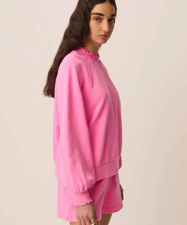 Sweat oversize col froncé Yaelle - Gum - DES PETITS HAUTS
